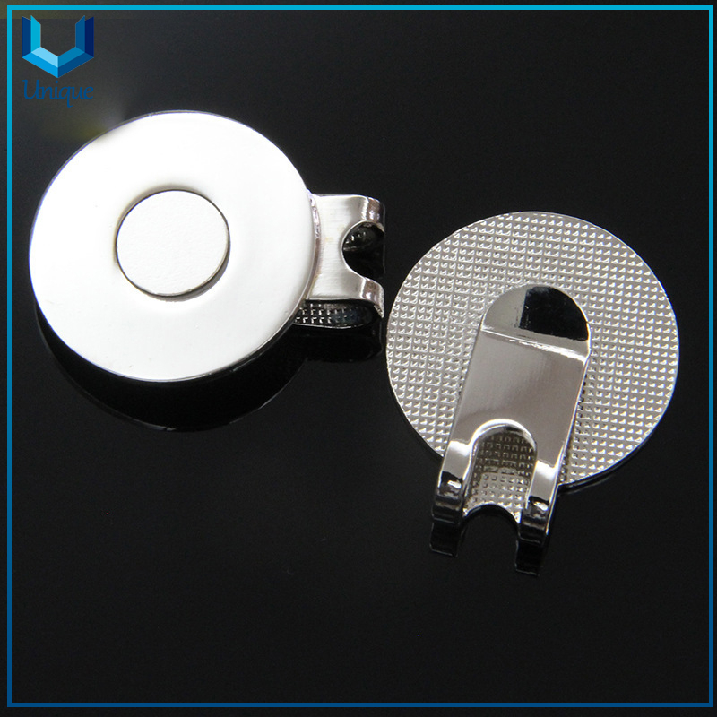 Available stock Blank Golf Hatclip in 23mm, 25mm, 30mm with Magent, Ready to Ship Golf Ballmarker Hatclip in Nickel for Golf Accessory Gifts