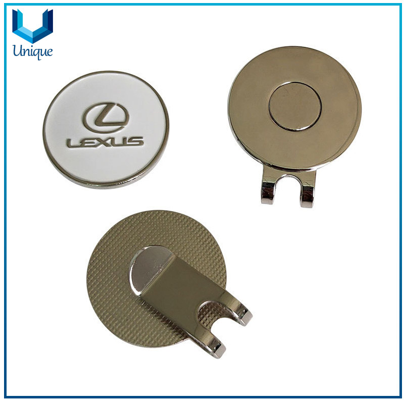 Customize Magnet Golf Hatclip with Ballmarker, Metal Golf Tools Equipment Ballmarker for Promotional Gifts