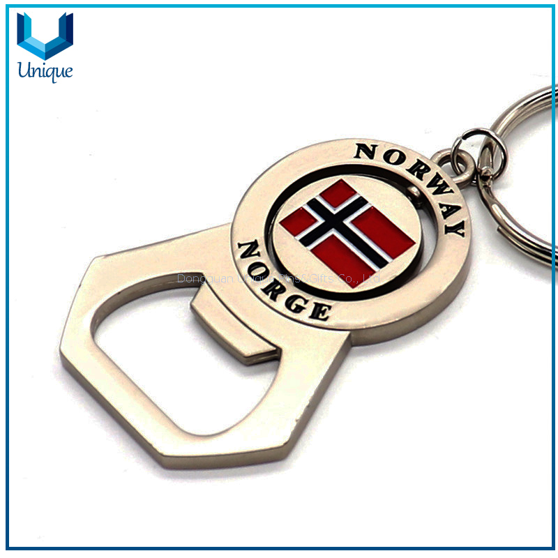 Spinning Logo Metal Bottle Opener in Keychain Style, Bulk Bottle Opener Keychains Custom Branded Beer Bottle Opener for Gifts