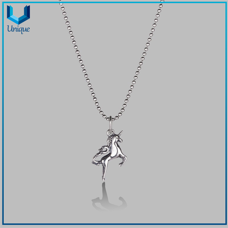 Custom High Quality 925 Silver Unicorn Necklace pendant, Factory Wholesale gold Rhodium plated 925 silver pendant Necklace