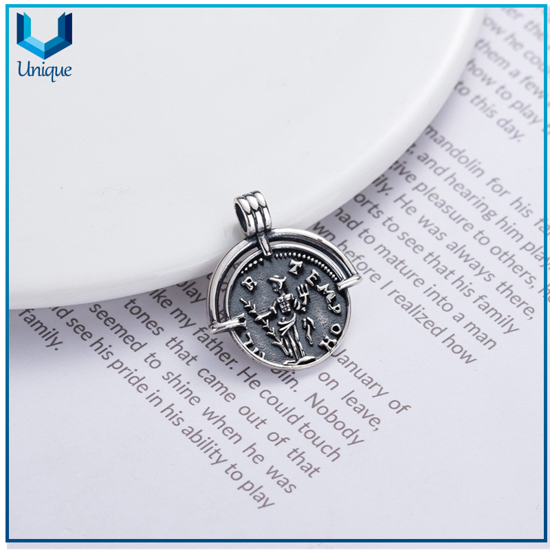 Antique Plating 925 Silver Pendant, Customize 3D 925 Sterling Silver Charming Necklace Pendant 