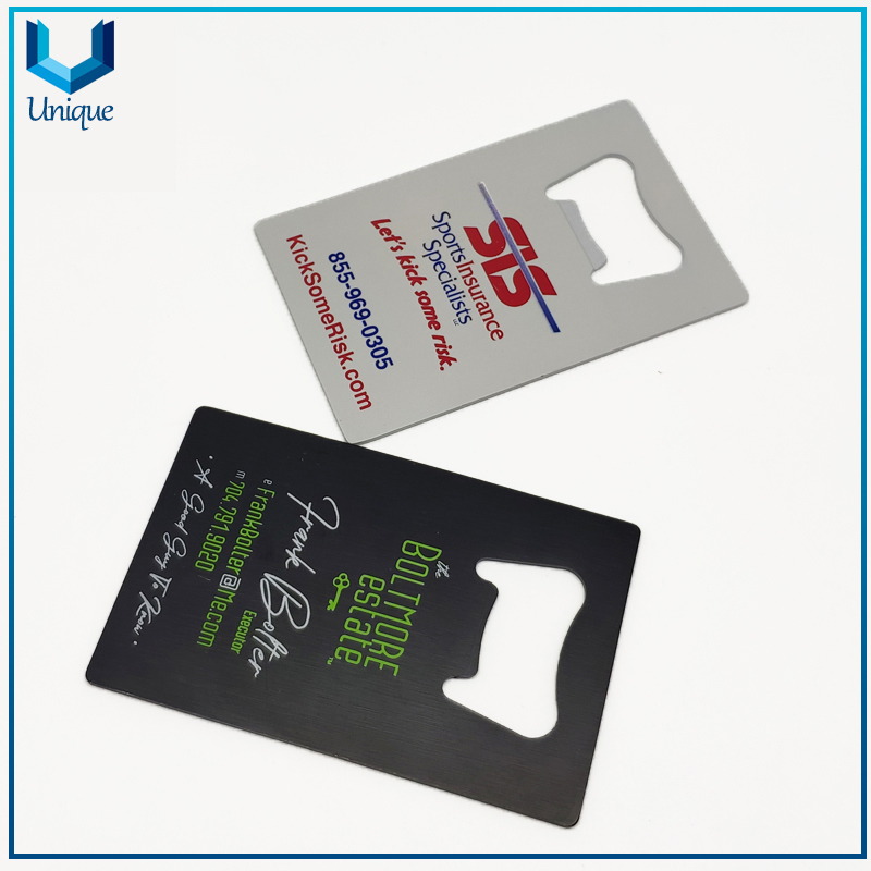 Factory Wholesale Metal Souvenir gift Cards, Aluminum /Stainless steel Bottler Opener Club Membership Card, Fashion Souvenir Invitation Card, Black Metal Business Card