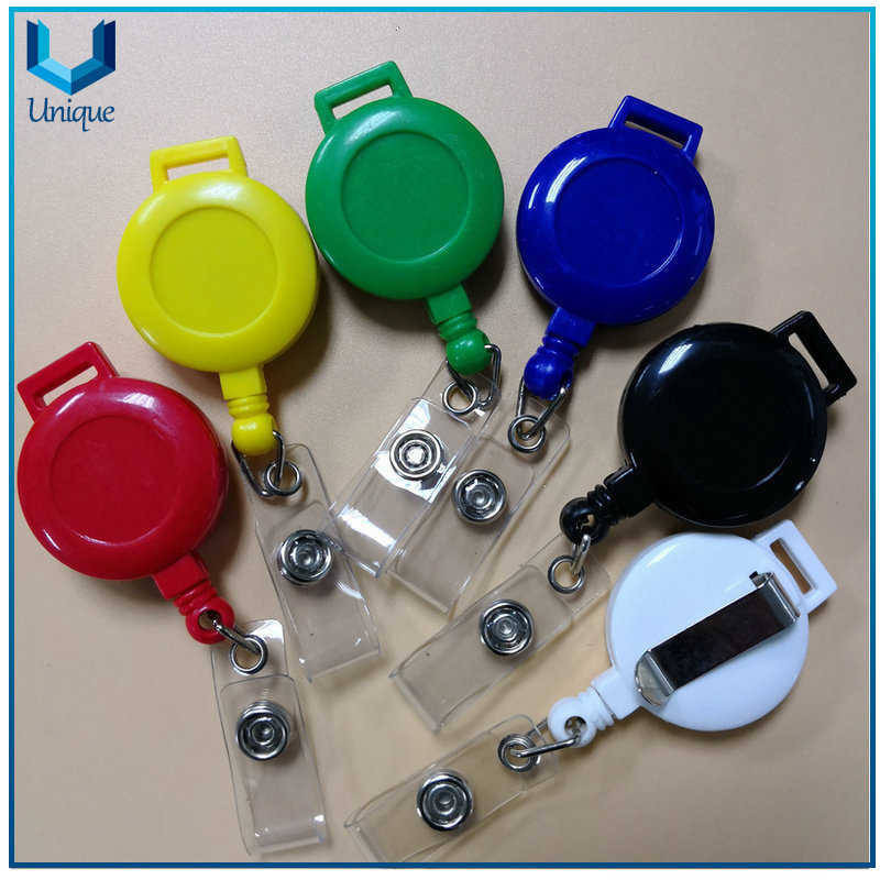 Customize Plastic Badge Reel with Keychain, Custom Printing Logo with Epoxy Badge Reel with Belt and keyring for Corporate Office stationery