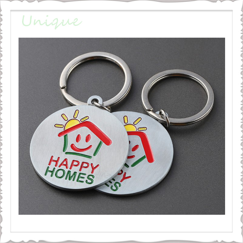 Customized Die Struck Iron Stamp Token Trolley Coin,Soft Enamel Round Shape Trolley Token Coin Keychain