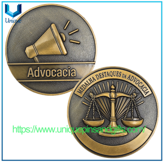 Custom Brazil 3D Antique Plating 2" Legal Excellence Medal Souvenir Coin for Advocacia