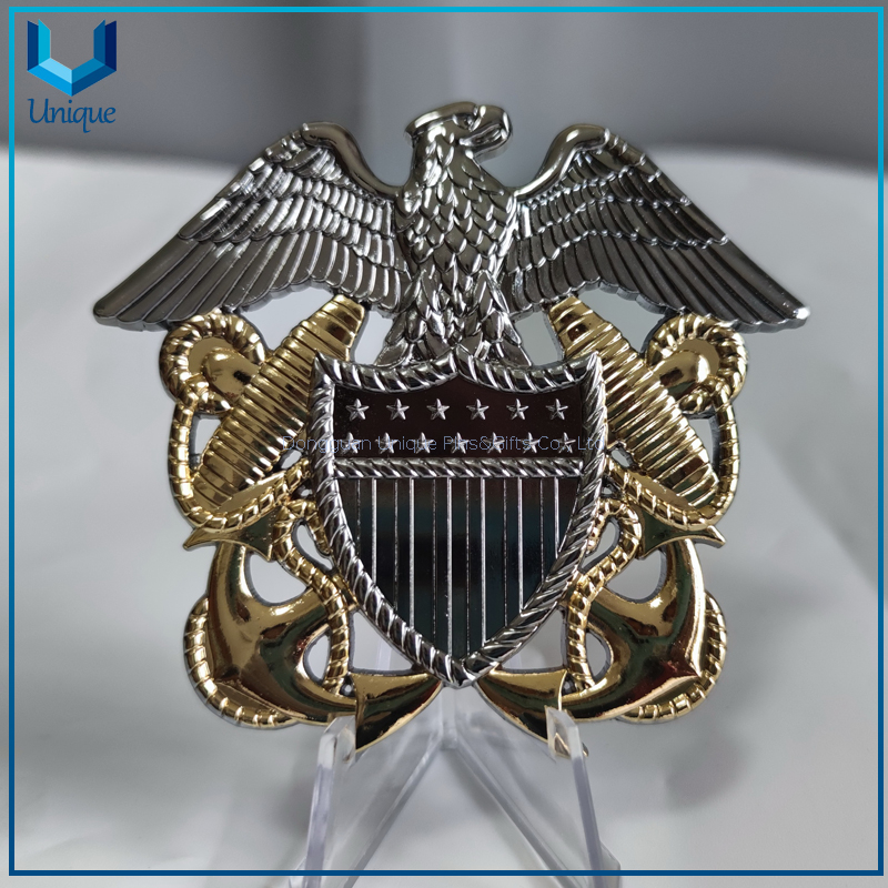 High quality 3D two tone Challenge coin, USA LDO Nickel+Gold Anchor Commemorative Coin For Souvenir Gifts 