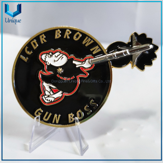 Fashion Design Military Navy Challenge Coin, Two Tone Gunny Boss Commemorative Coin for Gifts