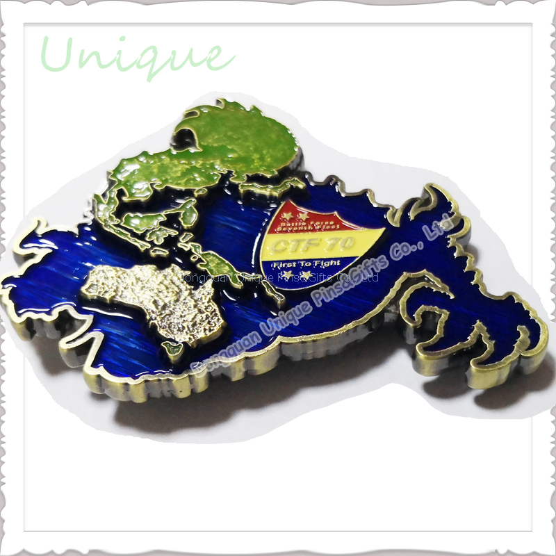 Customize High Quality Unique Special Shape 3D Coin in Transparent Color And Antique Bronze Plating