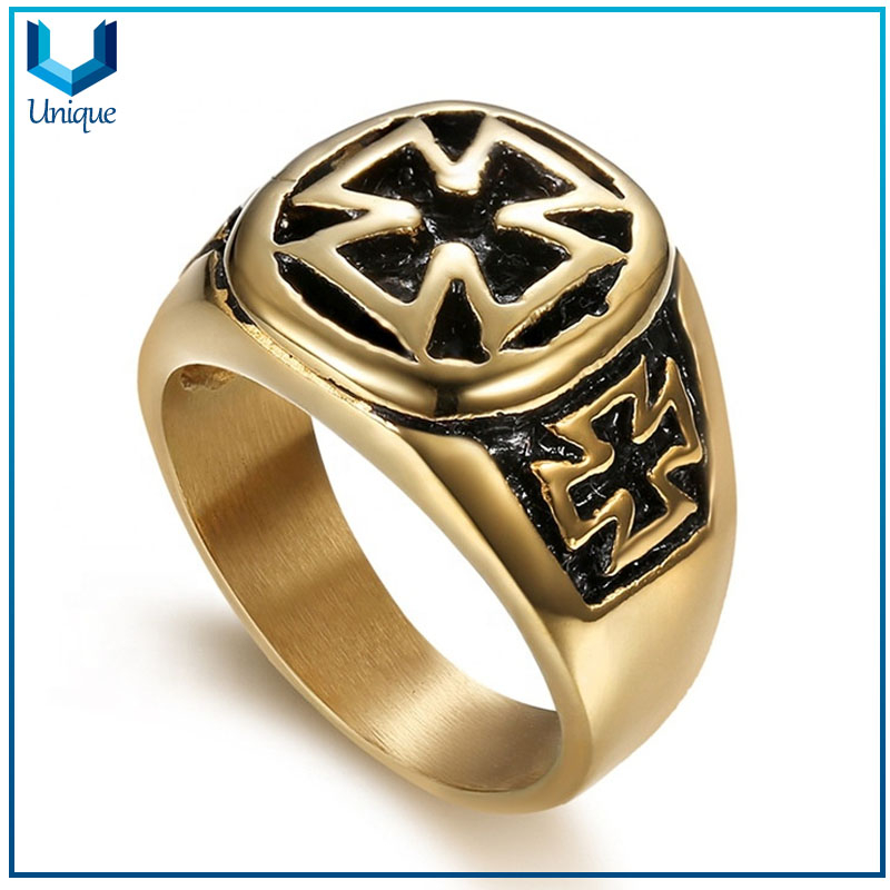 China Manufacturer Masonic Signet Ring Stainless Steel Simple Design Large Size Jewelry Rings