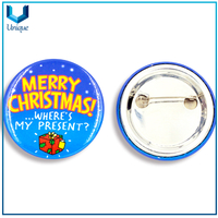 Christmas decoration custom design printing logo heart shaped tin button badges