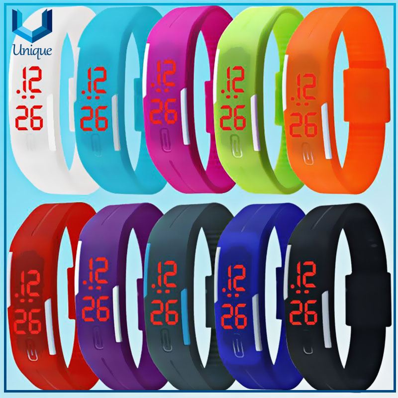 005-04Fashion Sport LED Watches Candy Color Silicone Rubber Touch Screen Digital Watches, Waterproof Bracelet
