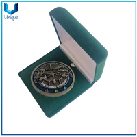 Free Mold Gold Stamp Green Velvet Medals Badges Coins Display Boxes Custom Luxurious Jewelry Cufflinks Watches Packing Gift Box