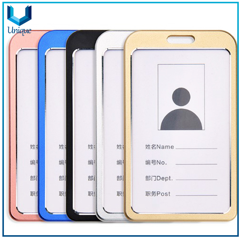 001-01Aluminum Alloy ID Credit Name Card Badge Holder Cover Metal Zinc Alloy Business Card Holder