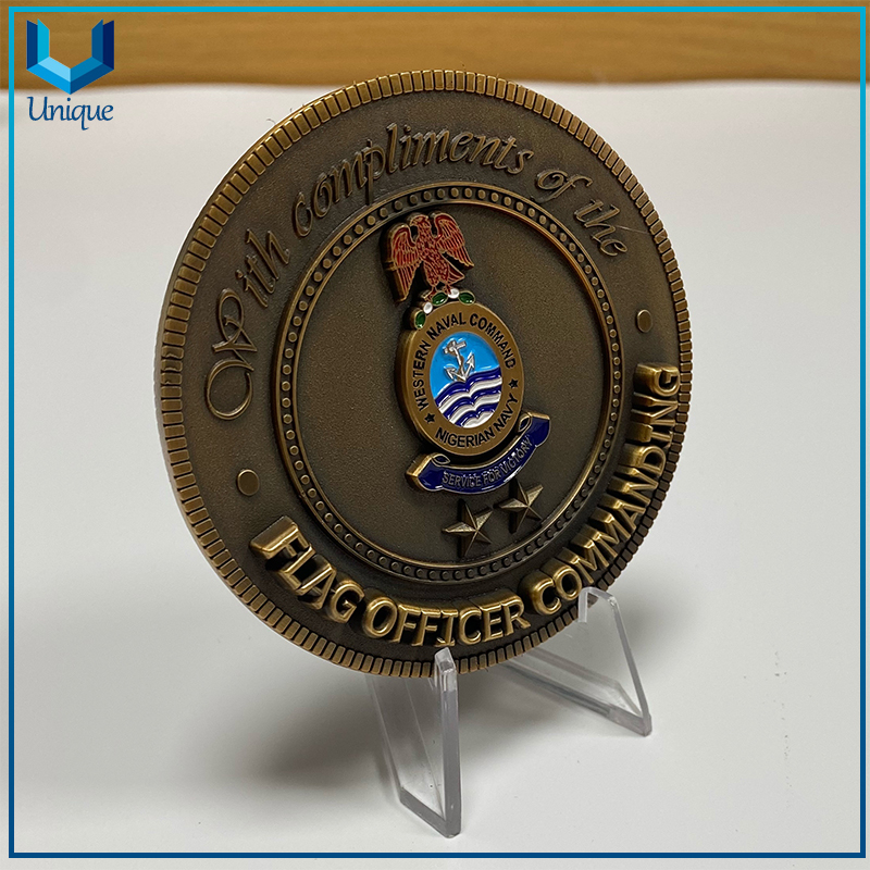 Factory wholesale Custom Design 3D 80mm diameter School Military Challenge Coin