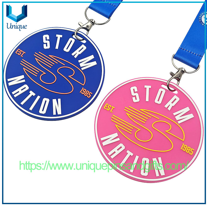 Customized Personalized Soft PVC Rubber Award Medal School Sports Competition Souvenir Medal with Ribbon for Promotion Events