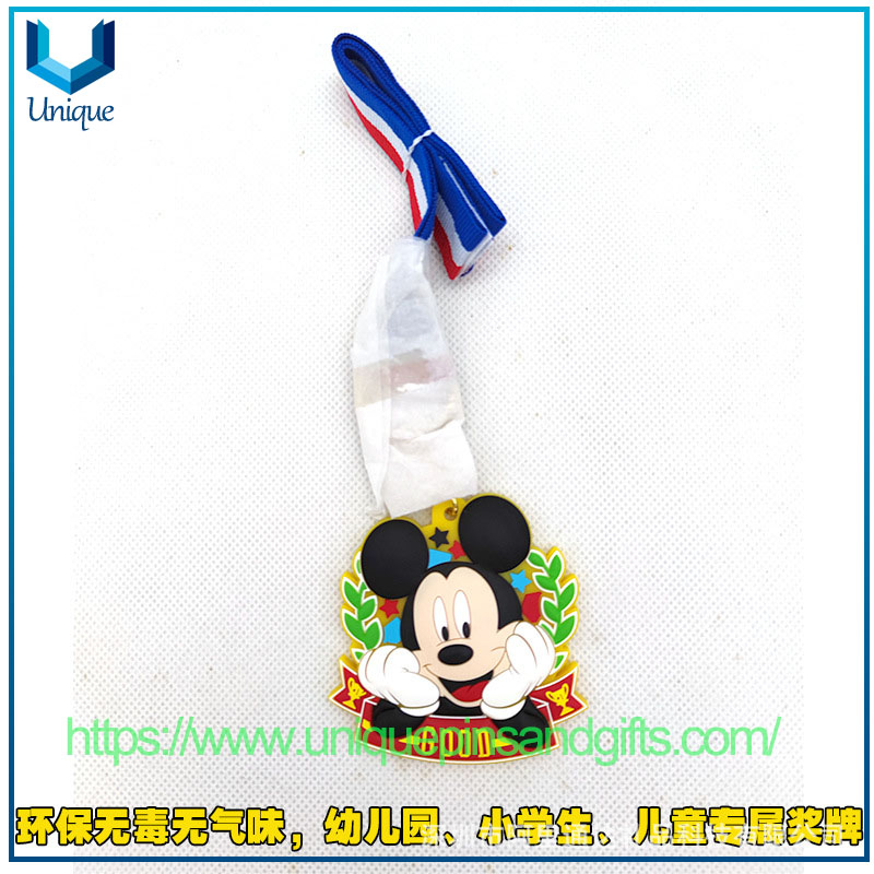 Spot-on Soft Rubber-made Children's Medal without Hurting People, Kindergarten Sports Event Medal, Cartoon-themed Children's Festival Gifts for June 1st