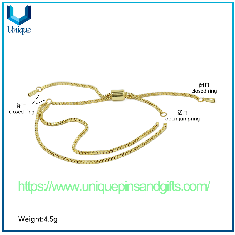 Wholesale Best-selling 18k Brass Smooth Surface Bubble DIY Set of Hand Chains with 26 Letter Accessories for Names