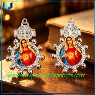 Wholesale Metal Prayer Beads Jewelry Rings Necklaces Pendants Car Hangers Phone Accessories And Beauty Charms Santa María Charming Pendant