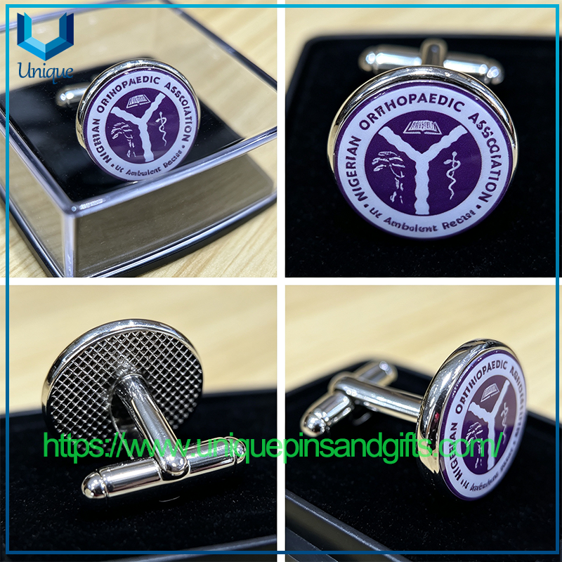 Nigeria Orthopaedic Association Cufflink, 3D Silver Printing Cufflink with Epoxy