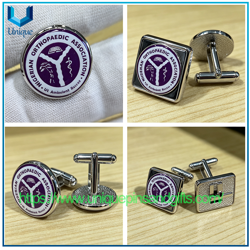 Nigeria Orthopaedic Association Cufflink, 3D Silver Printing Cufflink with Epoxy