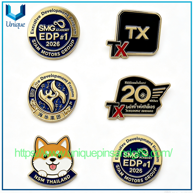 Custom Enamel Lapel Pins Thailand Order | Company Logo Metal Badge Customized Corporate Souvenir Brooches