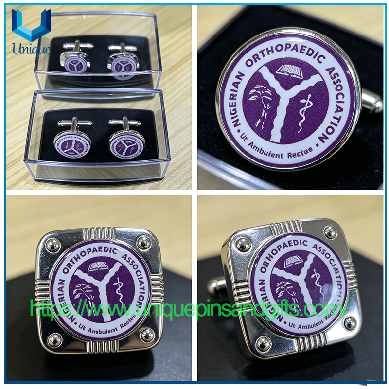 Nigeria Orthopaedic Association Cufflink, 3D Silver Printing Cufflink with Epoxy