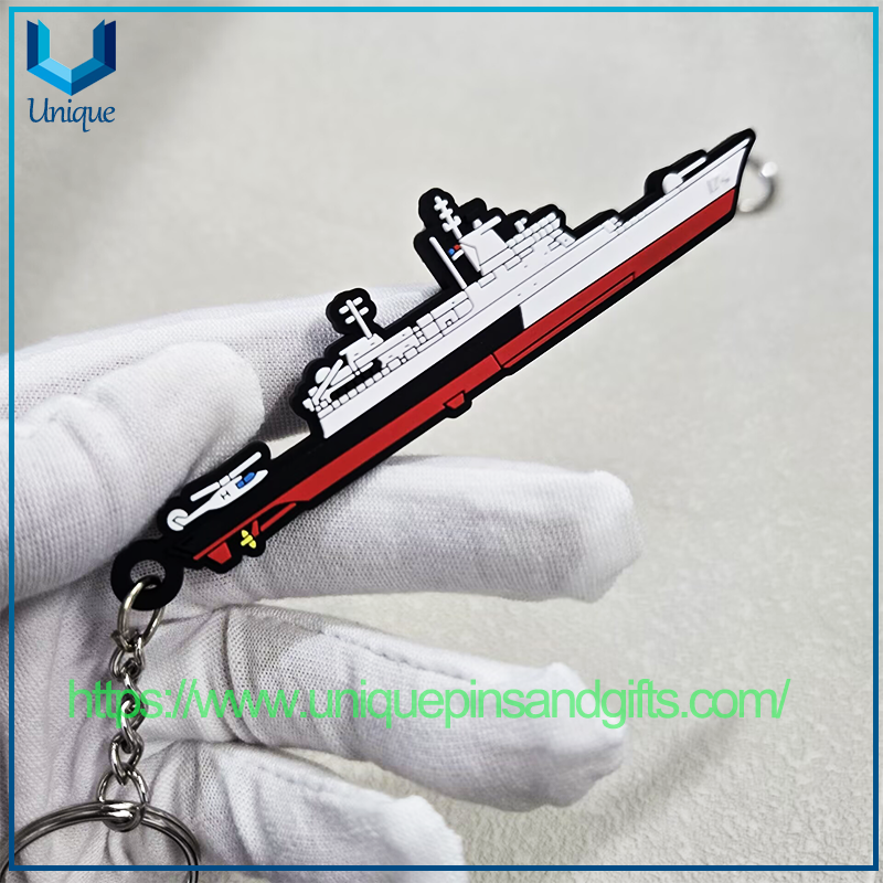 Wholesale Custom Malaysia Military TLDM Ship Wrist Lanyard KD Terengganu F174 Patrol Vessel Souvenir Short Keychain With Clasp Hook