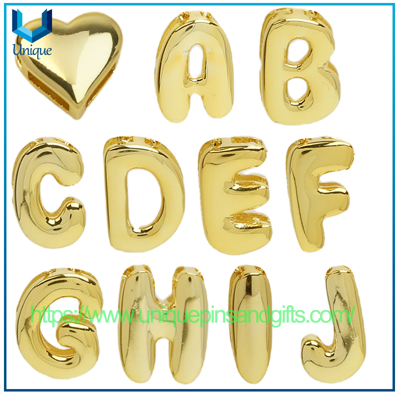 Wholesale Best-selling 18k Brass Smooth Surface Bubble DIY Set of Hand Chains with 26 Letter Accessories for Names