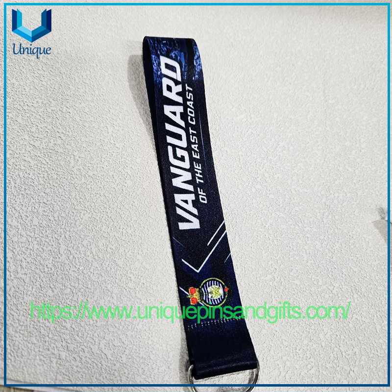 Wholesale Custom Malaysia Military TLDM Ship Wrist Lanyard KD Terengganu F174 Patrol Vessel Souvenir Short Keychain With Clasp Hook